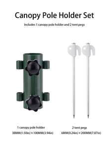 1 Set Multi-Function Tent Pole Base Fixator, Adjustable Locking Tent Pole Anchor, High-Hardness Metal Tent Pegs, Outdoor Camping Tent Fixing Tool - Multicolor - View 17