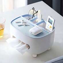 Light Luxury Multifunctional Tissue Box Remote Control Storage Organizer Box Suitable For Home Living Room Bedroom Desktop - Multicolor - View 9