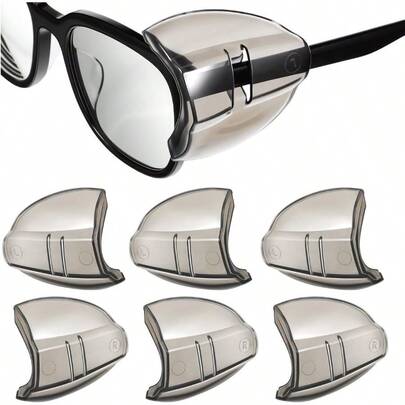 3 Pares Protectores Laterales para Gafas de , Cubiertas de TPU Transparente para Lentes, Protectores Antisalpicaduras y Antipartículas para Trabajo, Laboratorio y Exteriores