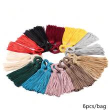 6pcs/Pack Round Ring Tassel Pendant DIY Jewelry Accessories Hanging Ornament Clothing Trimmings Small Tassels - Long Tassel Hoop Earrings - View 16
