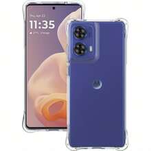 Compatible With Motorola Moto G85 Phone Case, Reinforced Corner Camera Protection, Transparent Anti-Collision Shock-Absorbing Thin Flexible TPU Phone Case - Clear - View 1