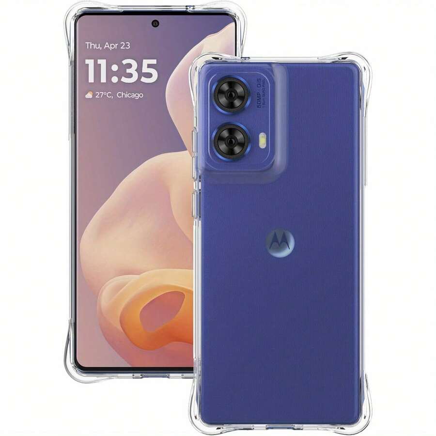 Compatible With Motorola Moto G85 Phone Case, Reinforced Corner Camera Protection, Transparent Anti-Collision Shock-Absorbing Thin Flexible TPU Phone Case - Clear - View 1