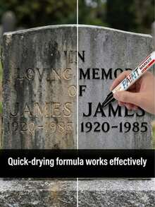 Professional Tombstone Marker Pen - Waterproof & Sun-Resistant Oil-Based Paint Pen, Suitable For Granite, Marble And Stone. Permanent Waterproof Ink For Cemetery Maintenance And Faded Inscription Restoration. Gardening Supplies Pen - Multicolor - View 4