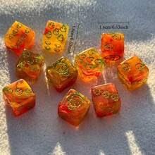 10pcs/Set Colorful Transparent Dice With Skull Pattern, Suitable For Tabletop Games, Shiny Resin Gift, Role-Playing Enhancement Equipment - Multicolor - View 3