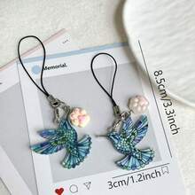 1pc Colorful Flying Bird Phone Chain Pendant, Simple Car Key Chain, Earphone Phone Charm Decorative Gift - Multicolor - View 7