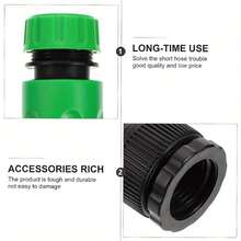 Set Konektor Cepat Selang Taman 3/4 Inci (2 buah), Konektor Pria & Wanita Plastik Hijau, Katup Pengontrol Aliran Air yang Dapat Diatur, Nosel Penyiram Tanaman & Rumput, Perlengkapan Irigasi Taman yang Praktis - A - View 4