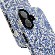 Azulejo Tile Phone Case | White Portuguese Azulejo Tile Pattern Effect Cover Design |   Pixel - 白色 - 查看 5