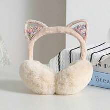 Cute Cat Ear Faux Fur Foldable Earmuffs, Women's Windproof Warm Winter Ear Covers, Outdoor Cycling Daily Cold Weather Accessory - Multicolor - View 5