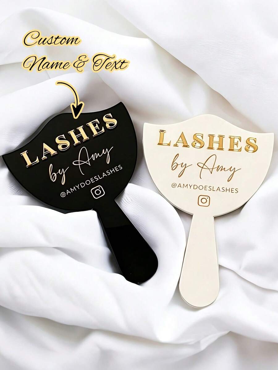 Personalized Eyelash Extension Mirror Props, Customized 3D Handheld Mirror Social Media Props, …Customized Eyelash Technician Props, Customized Eyebrow Technician Props, Customized Logo Mirror, Personalized Gifts, Aestheti