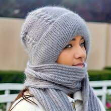 1pc Women's Fashion Warm Knitted Hat, Ear Protection Windproof Thickened Winter One-Piece Beanie, Solid Color Warm Ear Cover, Winter Hat, Christmas Gift, Winter Essential, Halloween Gift, 5 Colors Available - Multicolor - View 3
