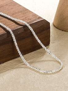 1pc Sparkling Anklet, High-End Minimalist Style, Glittering Starry Foot Chain - Silver - View 2