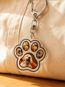 Custom Dog Paw Keychain,Personalized Keychain With Pet Photos,Customized Bag Charm,Customizable Keychain Accessories,With Gift Box/Without Gift Box,Memorial - Style a - View 2