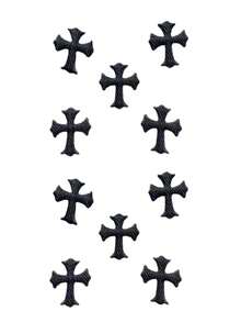 10pcs Black And White Cross Patch Stickers - Multicolor - View 7