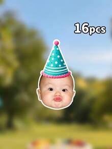 Custom Photo Birthday Banner,Multi-Style Party Hat Garland,First Birthday Party Decor, Decor,Photograph Backdrop,Family Gift, Wild One Party Theme - Multicolor - View 25