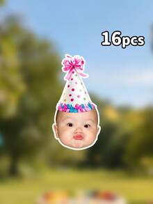 Custom Photo Birthday Banner,Multi-Style Party Hat Garland,First Birthday Party Decor, Decor,Photograph Backdrop,Family Gift, Wild One Party Theme - Multicolor - View 9