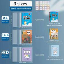 10pcs Plastic Book Covers Transparent Book Sleeves PVC Waterproof And Reusable Adjustable Size Suitable For A4/16K/22K Notebooks Perfect For School, Office And Daily Use - One Size Fits All - View 2