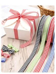 1/2/4PCS Red And White Plaid Ribbon, Valentine's Day Bow Ribbon, Suitable For Party Decoration, Holiday Food Gift Wrapping, Simple And Atmospheric Creative Gift - Multiple Styles - View 1