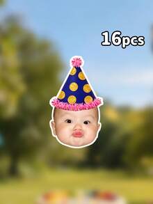 Custom Photo Birthday Banner,Multi-Style Party Hat Garland,First Birthday Party Decor, Decor,Photograph Backdrop,Family Gift, Wild One Party Theme - Multicolor - View 14