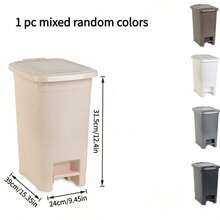 Pedal-Operated Sealed Trash Can, Shipped In Random Assorted Colors, Lidded To Block Unpleasant Odors, Slim Design To Save Space, Suitable For Home Kitchens And Bathrooms, Sturdy And Long-Lasting - Random Color - View 10
