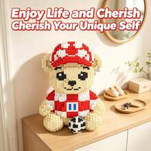 This 2280-Piece Building Block Soccer Bear Is Cute And Adorable, Making It A Perfect Gift And An Excellent Choice For Couples And Parents. The Assembly Difficulty Is High. It's A Perfect Gift For Christmas, Halloween, And The Back-To-School Season. - Multicolor - View 8
