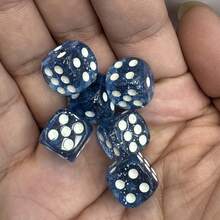 6件組 1.2cm/0.47inch 新款透明亮片骰子，耐磨不褪色，鮮豔色彩，適合休閒娛樂與派對 - 彩色 - 查看 6