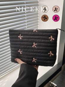 Nicekee Simple And Atmospheric Retro Practical Texture Quilted Clutch With Butterfly Print Design, Suitable For Outdoor Camping And Short Trips. - Multicolor - View 1