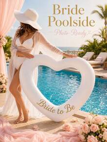 Custom Heart-Shaped Swim Ring For Adult Women, Custom Heart-Shaped Pool Float, Cute Arm Floats, Eye-Catching Water Photography Swim Ring, Beach Essential, Beach Accessory, Personalized Bachelorette Party, Destination Wedding, Honeymoon Accessory - Multicolor - View 3