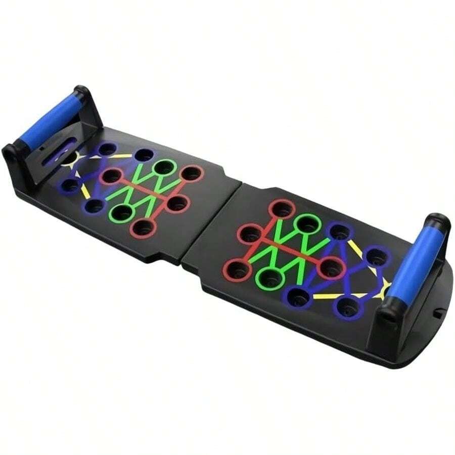 Tabla de Flexiones 28 en 1, Sistema de Flexiones Plegable Multifuncional, Equipo Profesional para Entrenamiento de Músculos del Pecho, Equipo de Gimnasio en Casa Unisex, Regalo para Entusiastas del Fitness (Mango Azul): Deportes y Aire Libre