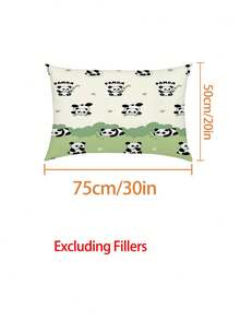 2/3PCS Adorable Cartoon Panda Bedding Set, Green Bamboo & Paw Print Bed Sheet With Pillowcases, Soft Microfiber Fitted Sheet (Twin/Full/Queen/King Size) - Multicolor - View 3