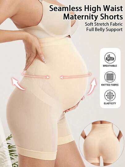 Bragas de maternidad de cintura alta para mujer, levantamiento de glúteos, control de abdomen, soporte de vientre, sin costuras, anti-exposición, moldeado de cintura, delgadas, sin restricciones, ropa interior de maternidad cómoda