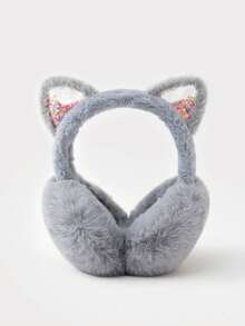 Cute Cat Ear Faux Fur Foldable Earmuffs, Women's Windproof Warm Winter Ear Covers, Outdoor Cycling Daily Cold Weather Accessory - Multicolor - View 6