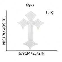 Cross Pattern Iron-On Embroidery Patch - Fun Design - Easy To Sew Or Iron, Durable Fabric Badge, Suitable For Personalized Jackets, Bags, DIY Crafts And More - Ironing Style - View 18