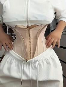 Women's Tummy Control Waist Trainer, Zip Up Shapewear Corset, Hook Body Shaper For Gym & Everyday Wear - Color - View 2