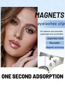 Magnetic Eyelash Tweezers, No Glue Needed, Natural & Lightweight, 3-Step Press-On False Eyelash Applicator, Reusable - 白色 - 查看 3