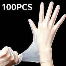 Disposable Vinyl Gloves 4/20/50/100pcs, Transparent Latex-Free Powder-Free, Waterproof Oil-Resistant Soft Gloves, Suitable For Food Preparation, Dishwashing, Kitchen Cleaning, Beauty Salon Hair Dyeing, Pet Bathing, Daily Home Use, No Packaging Box - Semi-transparent White - View 7