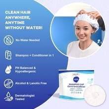 MedVance Gorro De Champú Sin Aclarado |   Gorro De Ducha Que Lava Y Acondiciona |   Gel De Ducha Sin Agua Hipoalergénico Con Ph Equilibrado |   Paquete De 3 - Talla única - Ver 3