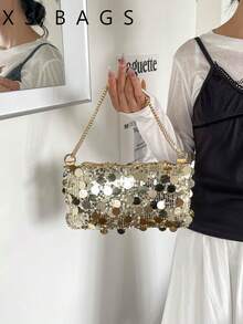 2026 New Sequin Handbag For Women, Korean Style Fashion Evening Bag, Shoulder And Crossbody Bag - Gold - View 1