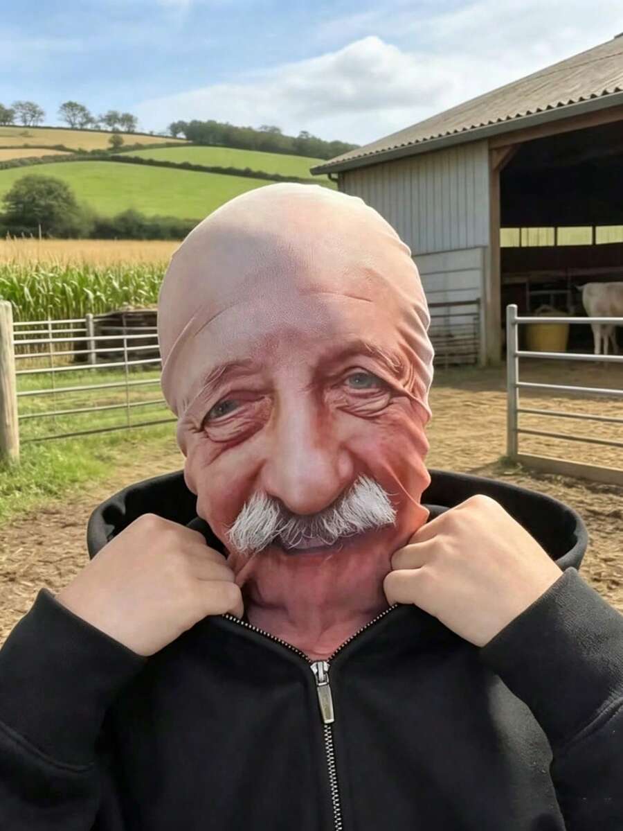 1pc Hyper-Realistic Old Man 3D Face Mask, Halloween Prank Prop, Party Costume Role Play Fun Mask, Holiday Atmosphere Decoration Ornament, Creative Gag Toy; Elastic And Breathable Fabric, Suitable For Masquerade, Theme Party, Short Video Shooting, Essential Item For Clown Lovers, Brings Endless Joy And Surprise, Great Birthday Gift, Suitable For Halloween, Theme Party, Home Decor, Scene Atmosphere Arrangement, Bedroom Room Decoration, Halloween, Holiday Essential, Gift For Men, Halloween Decoration