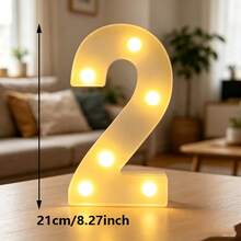21cm 1st 16th 18th 20th 30th 50th 60th Birthday Party Decor LED Marquee Number Lights, Battery Powered, Anniversary/Wedding/Proposal Decor,Classroom Dorm Decor Illuminated Number Sign,Light Up Numbers Sign For Birthday Party Decor,Christmas Decor - White - View 15