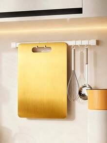 3 piezas/1 pieza Tabla de cortar antihongo de acero inoxidable de doble cara para uso doméstico - Dorado - Ver 6