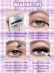 464-Piece Cluster False Eyelashes (Ultra-Dense Clusters, 80D/100D/160D/200D, 3D Russian Curl, Beginner-Friendly, Reusable DIY Clusters) - D - View 9