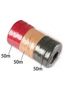 3/4 Rolls Christmas Raffia Ribbon, Christmas Raffia Paper Rope, Gift Wrapping Rope, Christmas Binding Ribbon, Valentine's Day Gift Binding Ribbon, Handmade Wrapping Paper, Red & Green Natural Color Christmas Gift Wrapping Ribbon, Holiday Supplies Raffia Yarn - Multicolor - View 11
