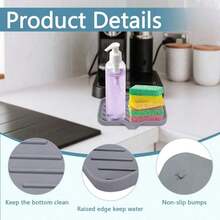 Kitchen Sink Drip Tray Silicone Splash Guard Storage Rack, Creative Dishwashing Sink Sponge Holder, Quick Drainage Keeps Countertop Dry And Tidy - A - View 11