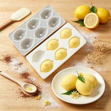 6-Cavity 3D Lemon Mousse Cake Mold, Suitable For Home Baking, Rectangular Silicone Fruit-Shaped Lemon Ice Cube Mold, 6-Cavity, Heat-Resistant Chocolate Dessert Mold, Suitable For French Pastries And Holiday Desserts - Multicolor - View 1