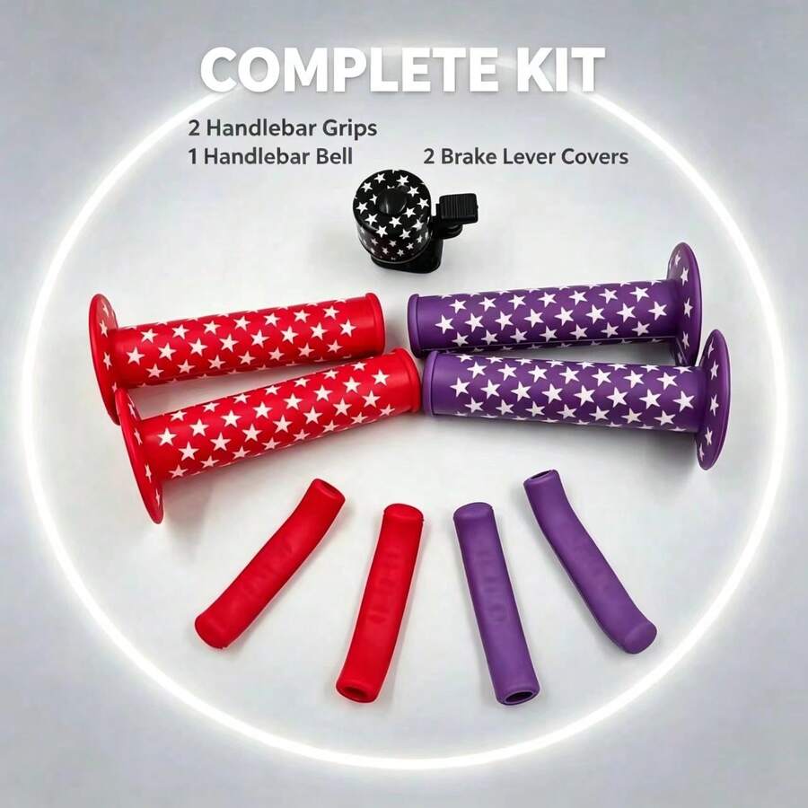 1 Set Bicycle Accessories Rubber Handlebar + Cycling Accessories + Bell + Brake Cover - Multicolor - View 1