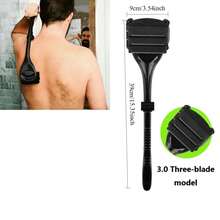 3-Blade Back Shaver And Replacement Blade Set (Sold Separately), Ergonomic Non-Slip Handle Design, Suitable For Wet And Dry Use, Ideal For Daily Grooming And Summer Body Care. Manual Razor (Includes Accessories) - Multiple Styles - View 8