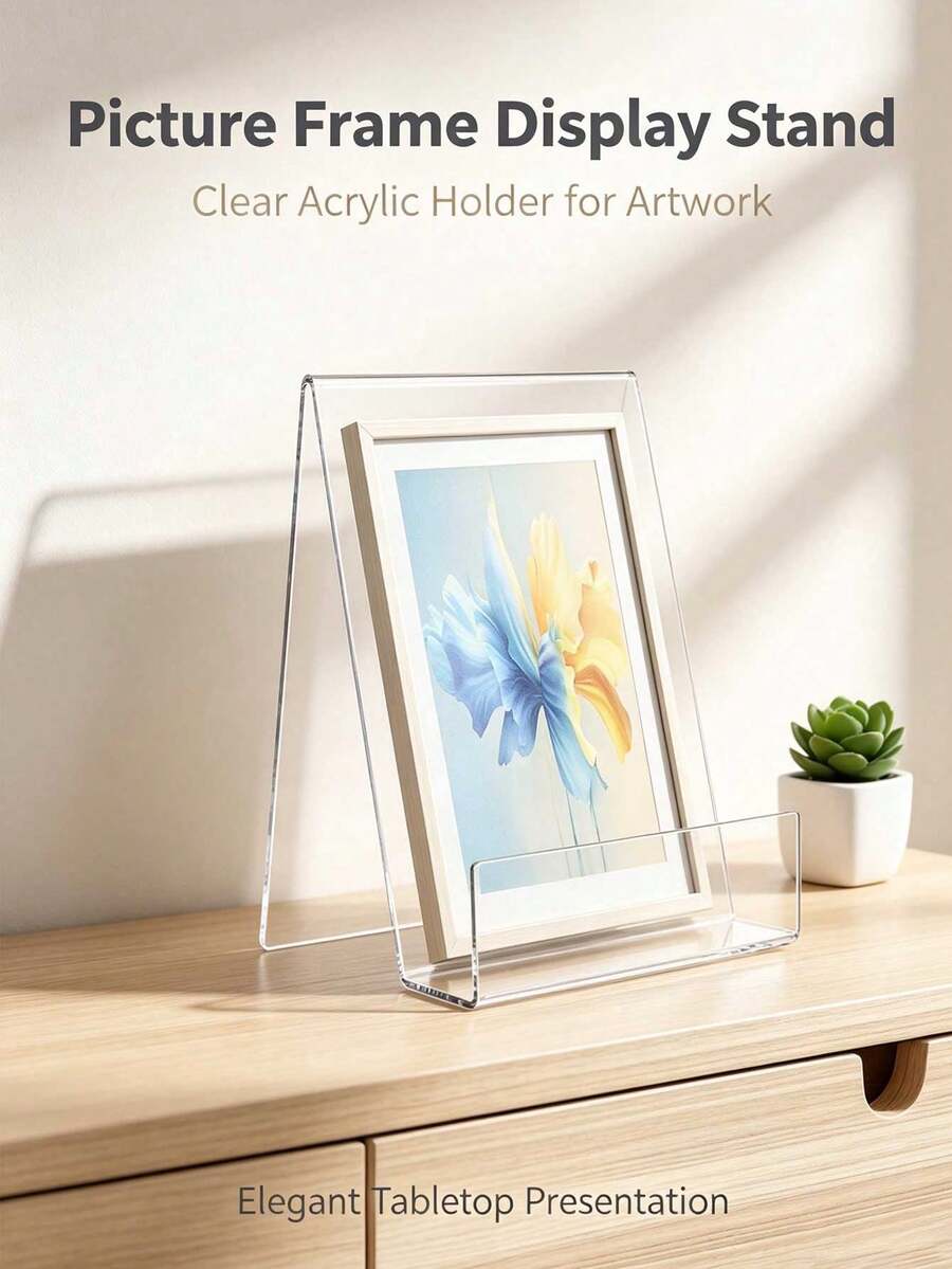 透明壓克力書架 透明平板電腦展示架 桌面照片相框畫架 適用雜誌照片平板裝飾