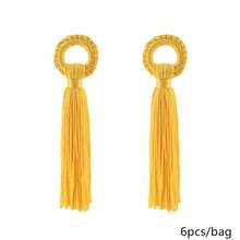 6pcs/Pack Round Ring Tassel Pendant DIY Jewelry Accessories Hanging Ornament Clothing Trimmings Small Tassels - Long Tassel Hoop Earrings - View 12
