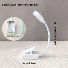 1pc 4-LED White Clip-On Eye Protection Reading Light, Rechargeable Book Light, 3 Color Temperatures, Adjustable Brightness, Mini Portable Clip-On Reading Lamp - White - View 9