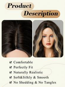 NAMM Black Highlight Beige Bob Wig For Women Short Curly Wavy Middle Part Wig, Heat-Resistant Fiber Synthetic Fluffy Costume Wig For Carnival Party Wera, Halloween Cosplay Use 14 Inch ( Copper Brown ) - Multicolor - View 7